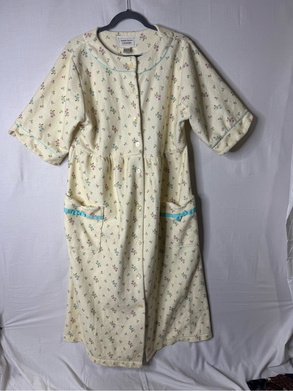 Amanda Stewart Country Vintage Women Floral Housecoat Dressing Robe Duster Sz L